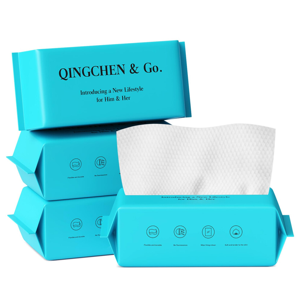 Disposable Face Towels 100 Count Lint Biodegradable for Sensitive Skin and Makeup Removal