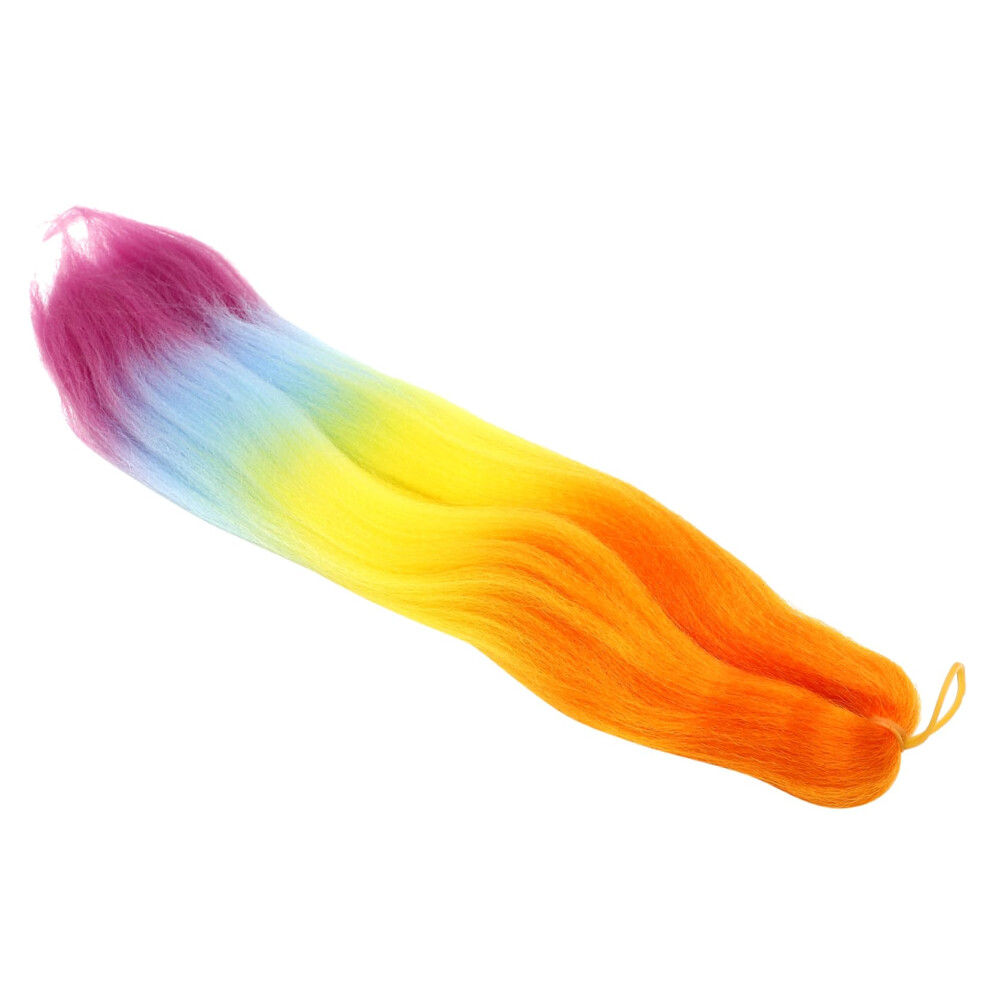 Rainbow Braiding Hair Extensions Synthetic Crochet Braids Pre Stretched Colorful Hair for Women Festival Cosplay