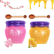 Honey and Sakura Lip Sleeping Mask Pack of 2, Deep Hydration Overnight for Dry Chapped Lips