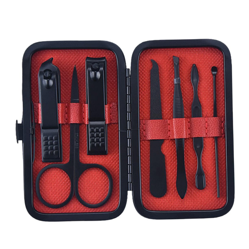 7pcs Stainless Steel Manicure Pedicure Set with Nail Clippers and Scissors for Travel