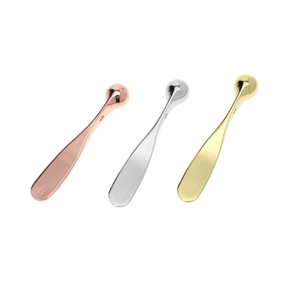 Facial Massage Tool Set with Metal Eye Cream Applicator for Even Application and Puffiness Relief Gold Rose Gold Silver