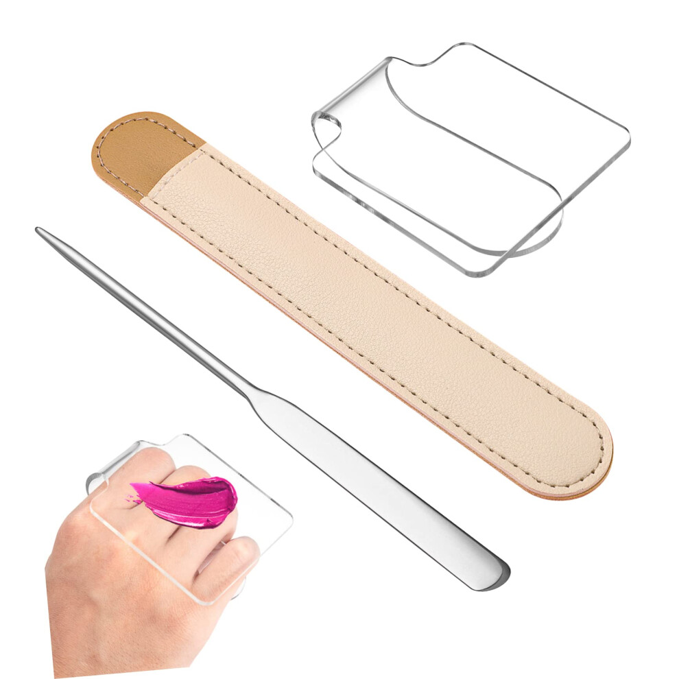 Clear Makeup Mixing Palette with Spatula for Precise Color Matching and Hygienic Cosmetic Blending