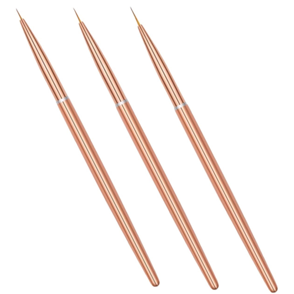 3pcs Nail Art Brushes Set with Precision Liner Tips for Professional Gel Polish Painting