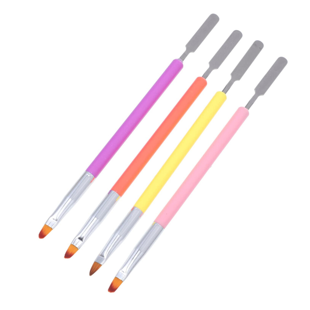 4pcs DualEnded Nail Art Brush Set for Precision Detailing and Gel Polish Manicure