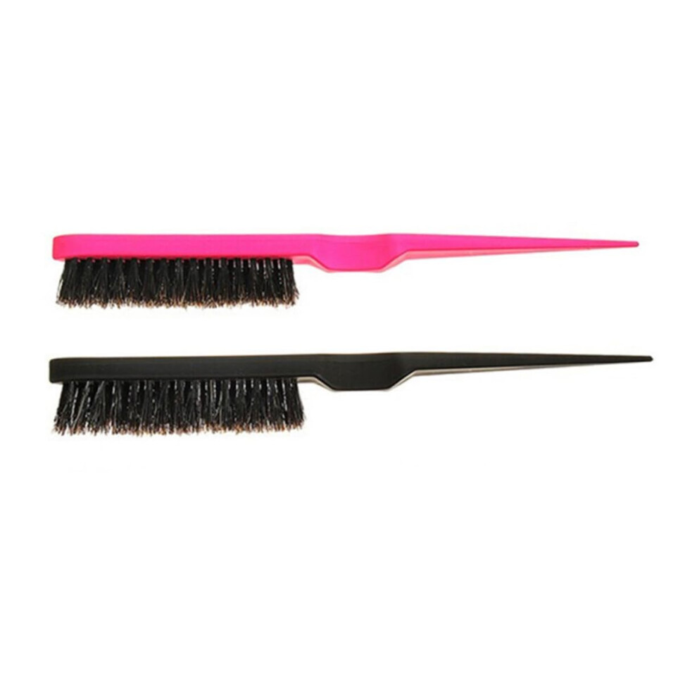 Boar Bristle Hair Brush Set for Blow Drying with Ergonomic Handle, Gentle Scalp Massage, Salon Quality