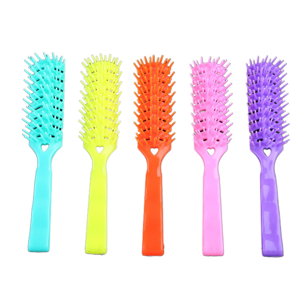 Curved Vent Hair Brush for Blow Drying and Detangling Thick Hair with Gentle Scalp Protection