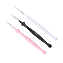 Professional Nail Art Liner Brush Set 3pcs Fine Tip Pens for Precision Striping and Design