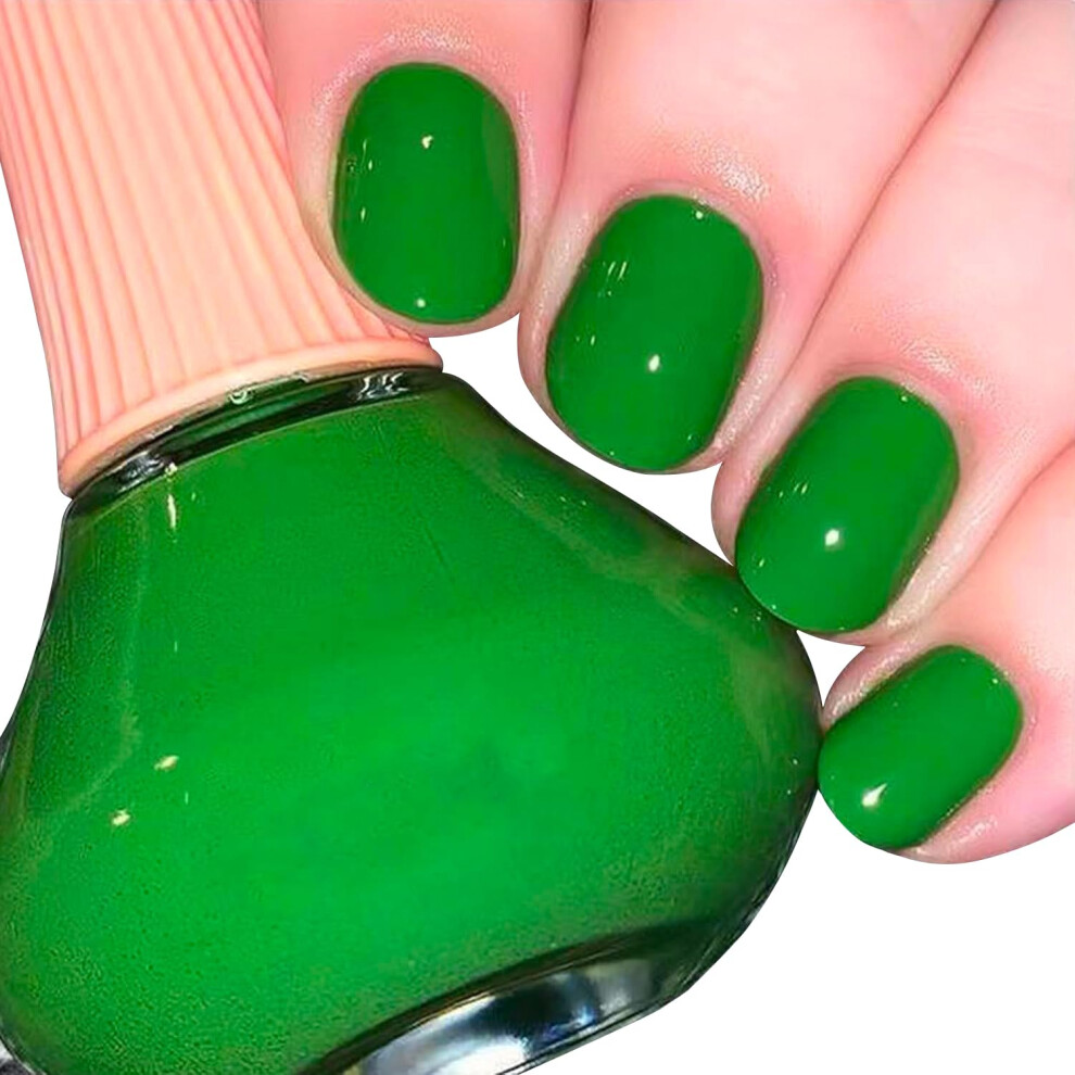 Green Gel Nail Polish 12Ml Quick Dry Longlasting Glossy Formaldehyde Nail Lacquer