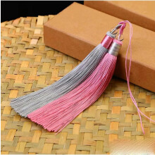 2 Pack Chinese Knot Cotton Tassel Trim for Curtain Sewing DIY Home Decor Accessories Pink Gray