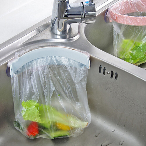 Multi-purpose Usage Foldable Trash Rack For Kitchen, Bathroom, And Beyond, Suction Cup Mount Provides Hassle-free Installation, Space-saving Design 1
