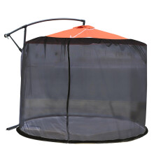 Mosquito Net For Patio Umbrella Artificial Flower Garland Outdoor Hanging Tent With Zipper Entry Polyester Mesh Screen Fits Large Round Tables