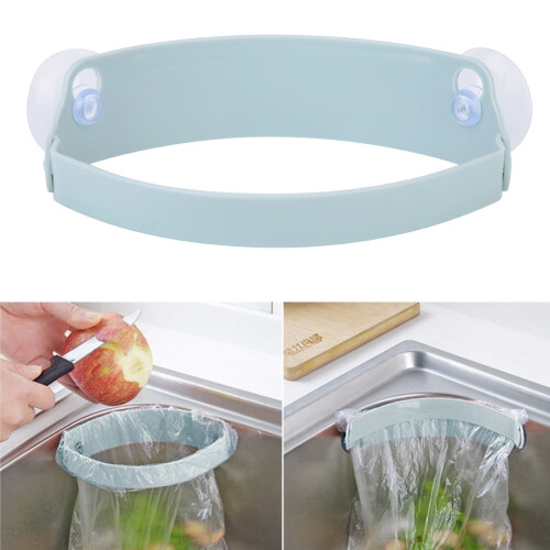 Multi-purpose Usage Foldable Trash Rack For Kitchen, Bathroom, And Beyond, Suction Cup Mount Provides Hassle-free Installation, Space-saving Design 2