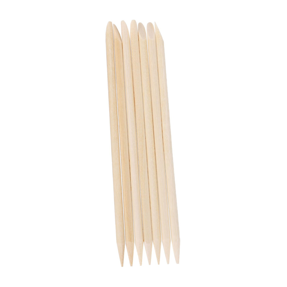 200pcs DualEnd Wood Nail Sticks Cuticle Pusher for Safe Manicure Pedicure Salon and Home Use