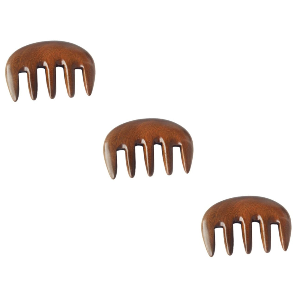 Unisex Wooden Hair Comb Set With Wide Teeth For Gentle Scalp Massage And Tangle Styling