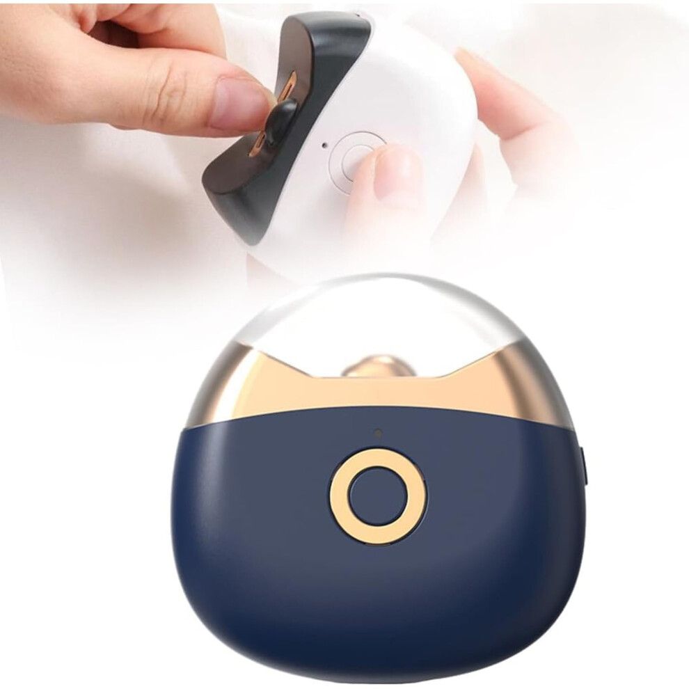 Blue 2 In 1 Electric Nail Clipper And Trimmer For Seniors With Quiet Motor, Usbc Charging,