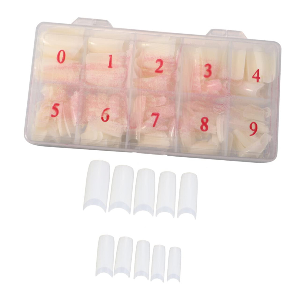 500pcs Plain Color Artificial Nails with Nail Art Decals for DIY Christmas and Salon Manicure