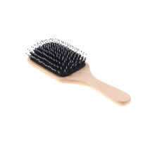 Boar Bristle Paddle Hair Brush for Curly Wavy Hair Wooden Detangling and Frizz Control for Men Women