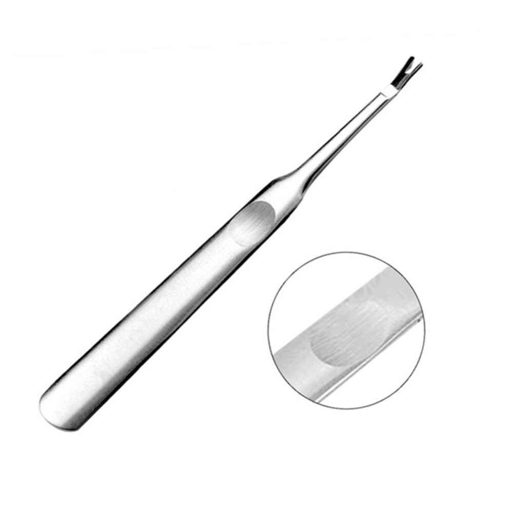 Cuticle Remover Tool 2Pack Stainless Steel VShape Trimmer Dual End Cuticle Pusher for Manicure