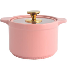 Ceramic Cooking Pot with Lid 2.5L, Heat Resistant Clay Casserole Dish for Stovetop and Oven