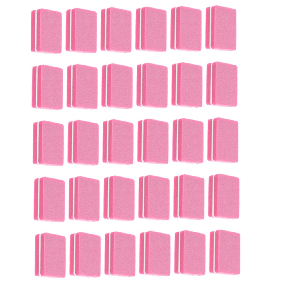 Pink 50Pcs Double Sided Nail File Buffer Strips For Manicure Pedicure Nail Art