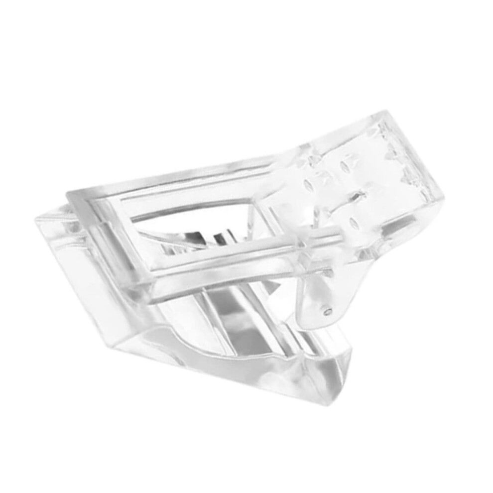 8pcs Transparent Nail Extension Clips for Builder Gel Application, Reusable Tip Hold