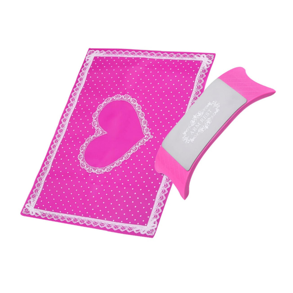 Foldable Silicone Manicure Hand Pillow with Rosy Nail Art Arm Rest Cushion for Easy Clean Use