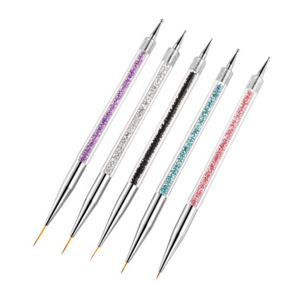 5pcs DualEnded Nail Art Brush Pen Set for Precision DIY Manicure and Salon Use