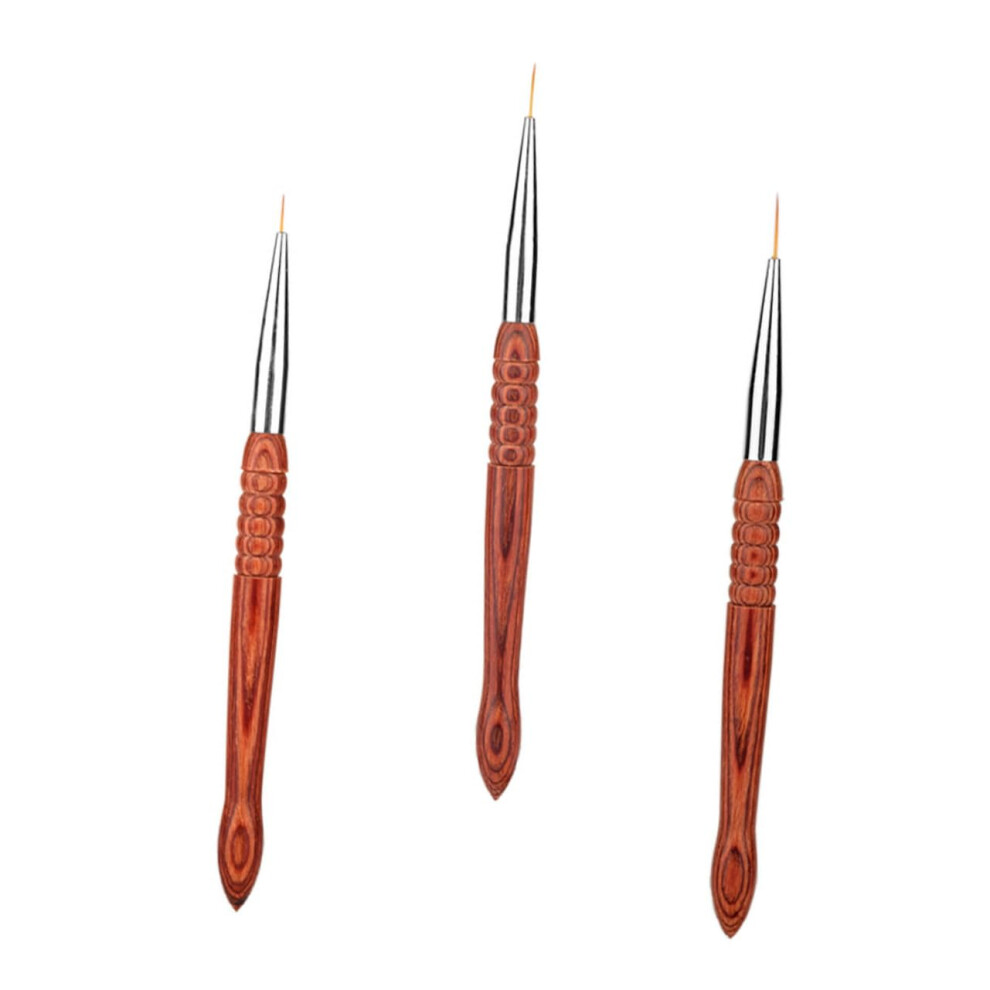 3pcs Professional Nail Art Brushes Set for Precision Manicure Drawing and Detailing