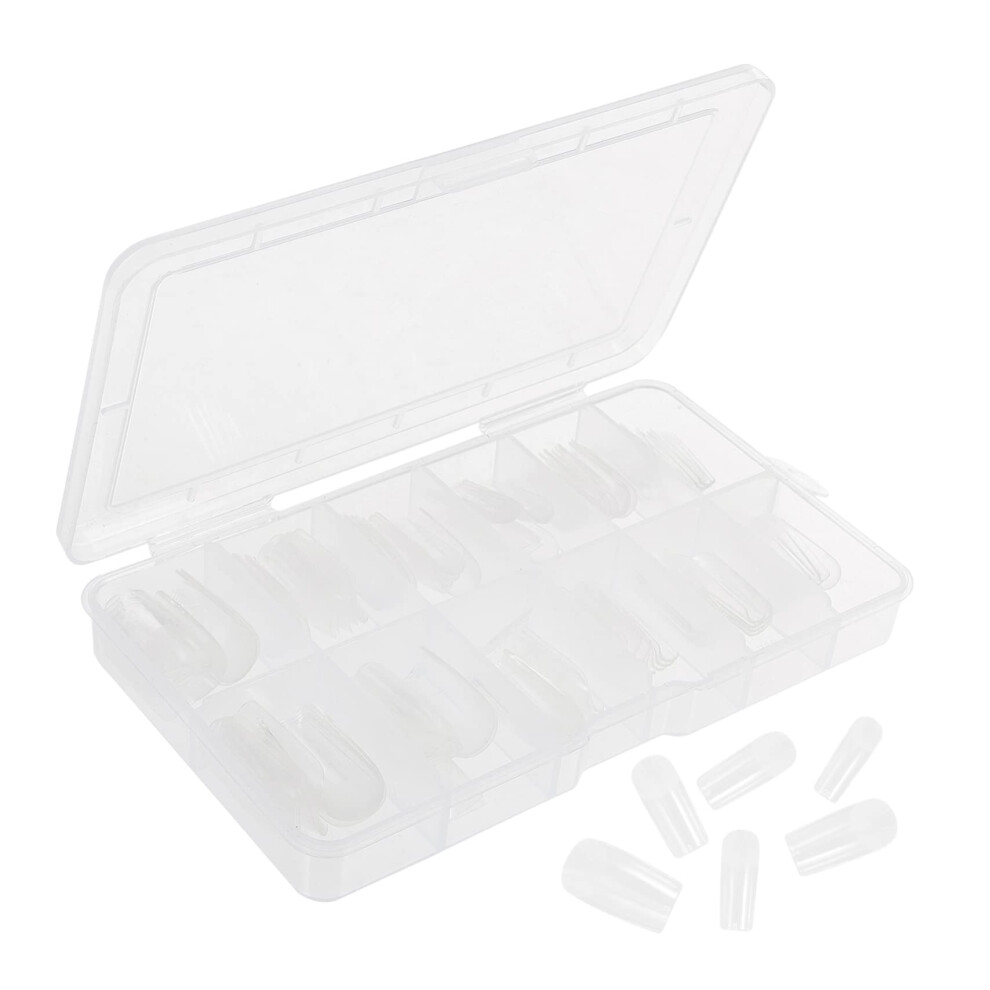 120pcs Transparent Full Cover False Nail Tips, Ultra Thin Press On for Salon and Home Use