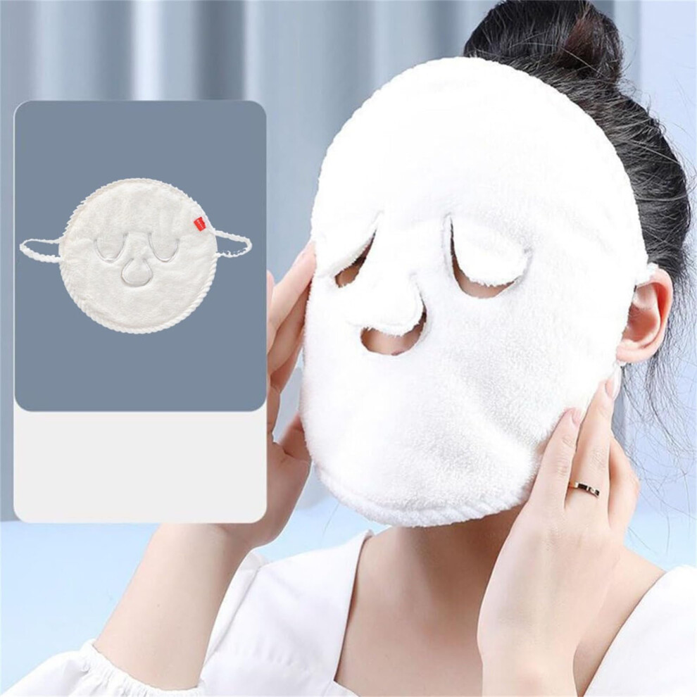 Coral Facial Towel Mask Soft Fleece Reusable Spa Face Mask For Warm And Cool Compress Therapy
