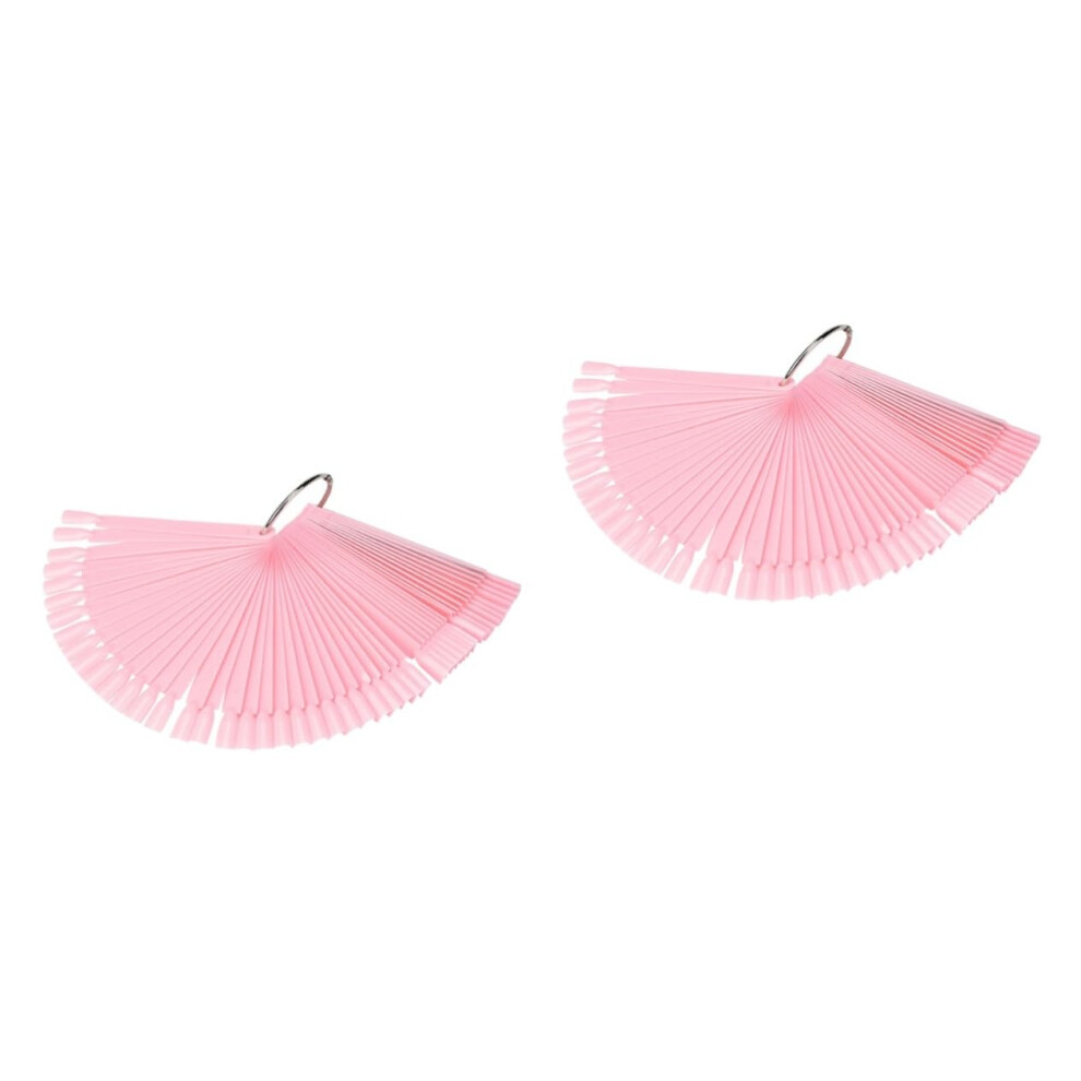 Nail Polish Display Sticks Set with Fan Shape Palette, Removable Practice Tips for Nail Art Training