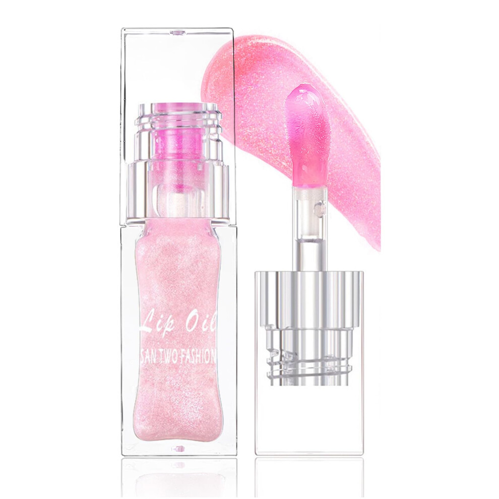 Color Changing Lip Oil with Glitter Gloss, Moisturizing Plumping Finish, Temperature Sensitive