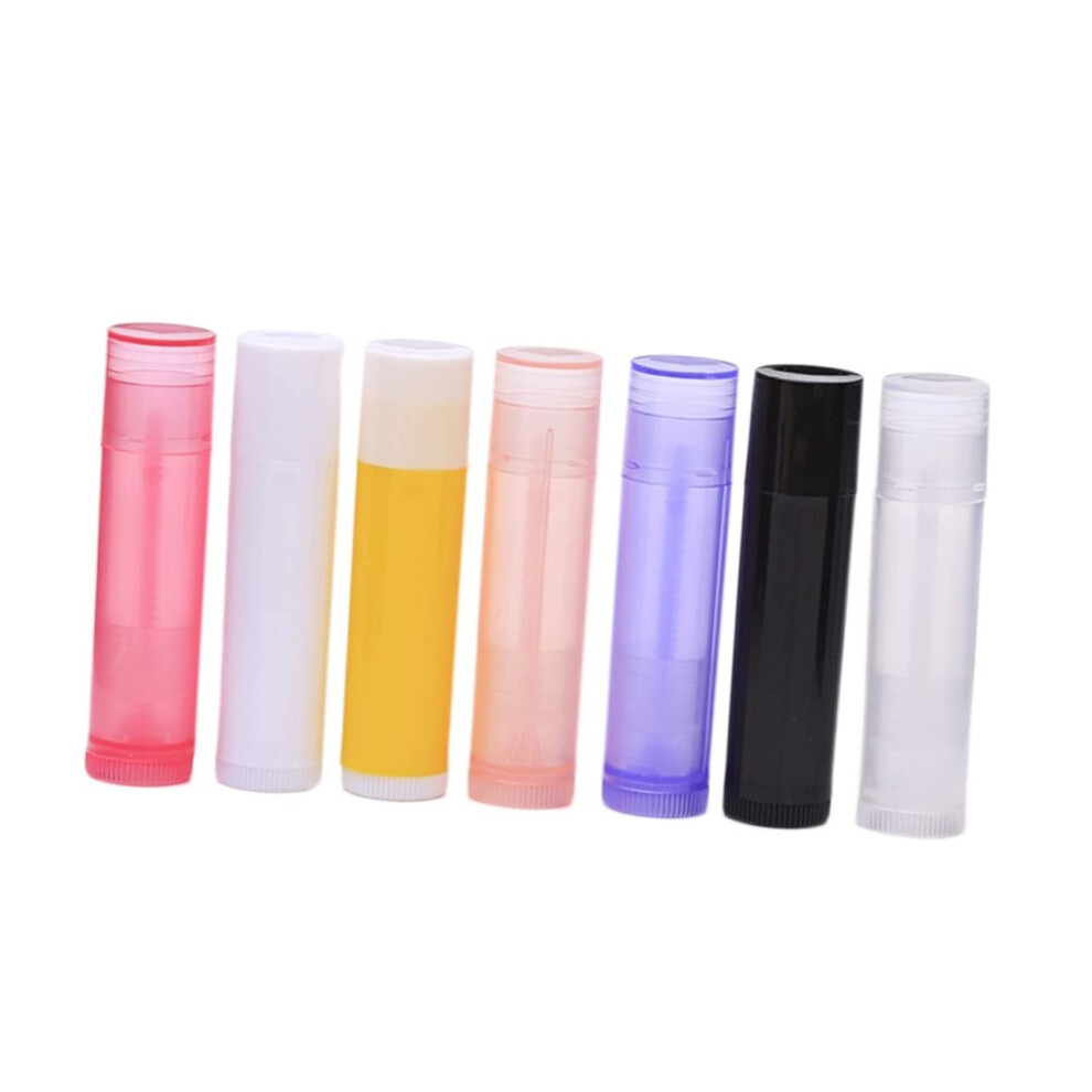 56pcs Empty Lip Balm Tubes with Caps Reusable Plastic Lip Gloss Containers for DIY