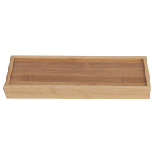 Bandeja de bambu para banheiro, acessório ecológico de bambu, suporte de madeira natural e ecológica para toalhas e artigos de higiene pessoal,