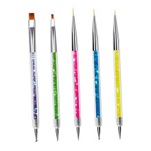 5pcs Double Headed Nail Art Brush Pen Set for Precise Detailing and Comfortable Control