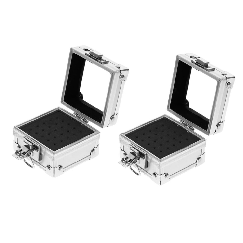 Nail Drill Bit Holder Storage Box with Clear Lid for Manicure Grinding Heads, Portable Organizer