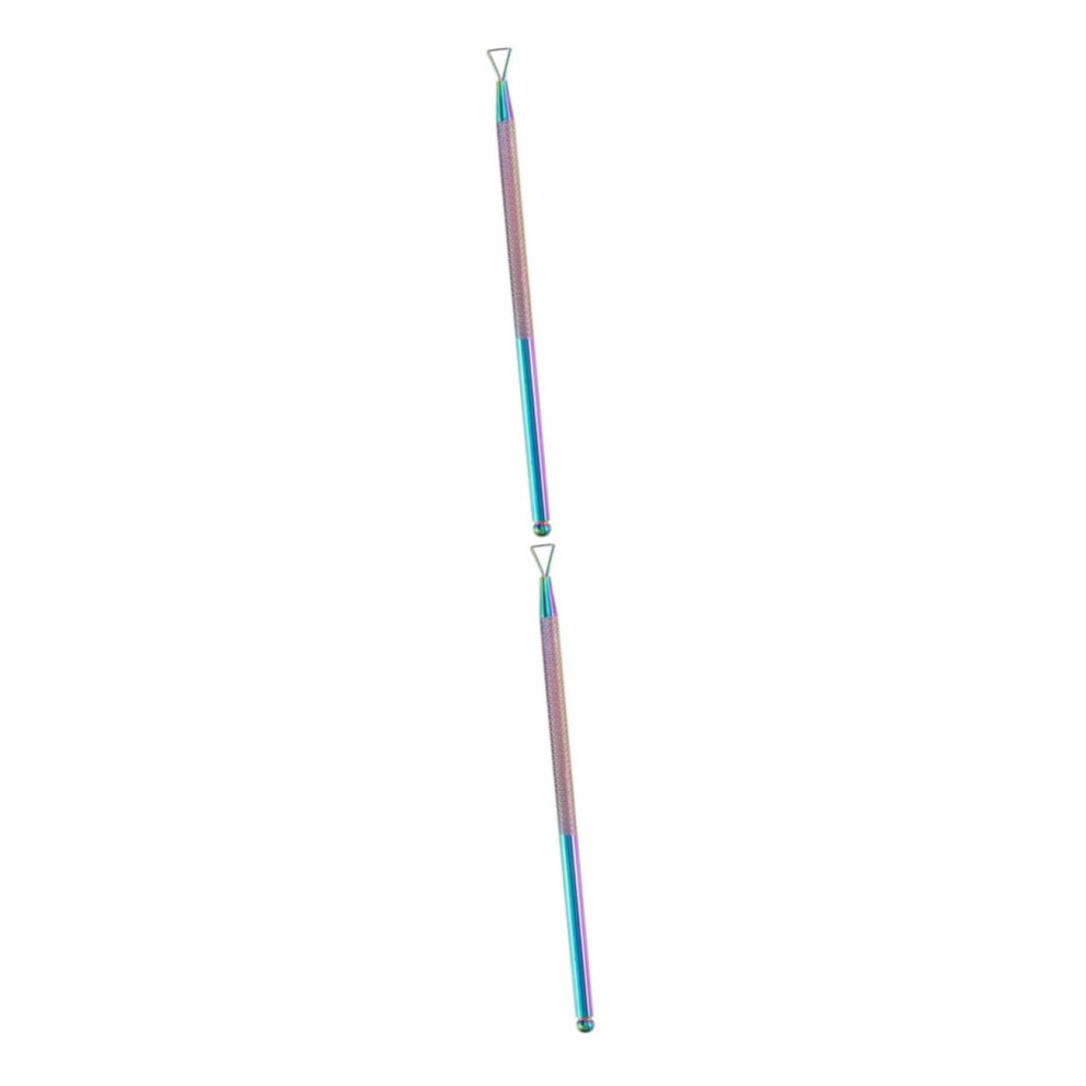 2pcs Colorful Triangle Cuticle Pusher Set for Manicure Pedicure Efficient Gel Polish Removal