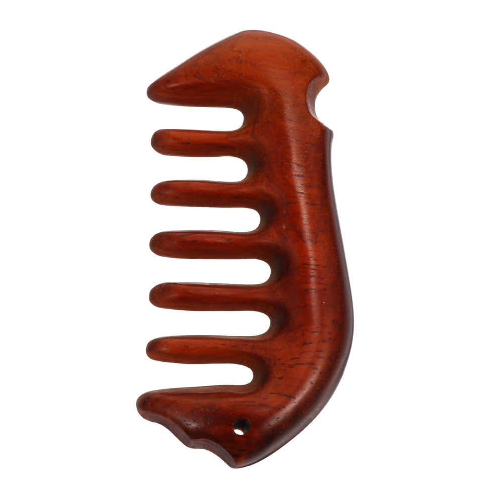 Unisex Light Sandalwood Hair Comb Fish Shape Static Styling With Ergonomic Massage For Scalp Relaxation