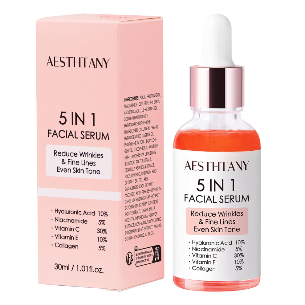 Vitamin C and E Face Serum with Niacinamide and Hyaluronic Acid for Hydration and Radiance Boost