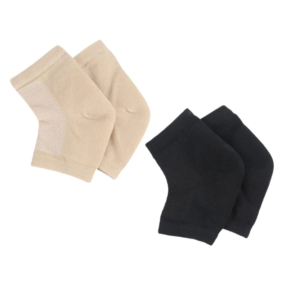 Moisturizing Gel Heel Socks for Cracked Heels, Toeless Reusable Heel Cover for Men and Women 2 Pairs