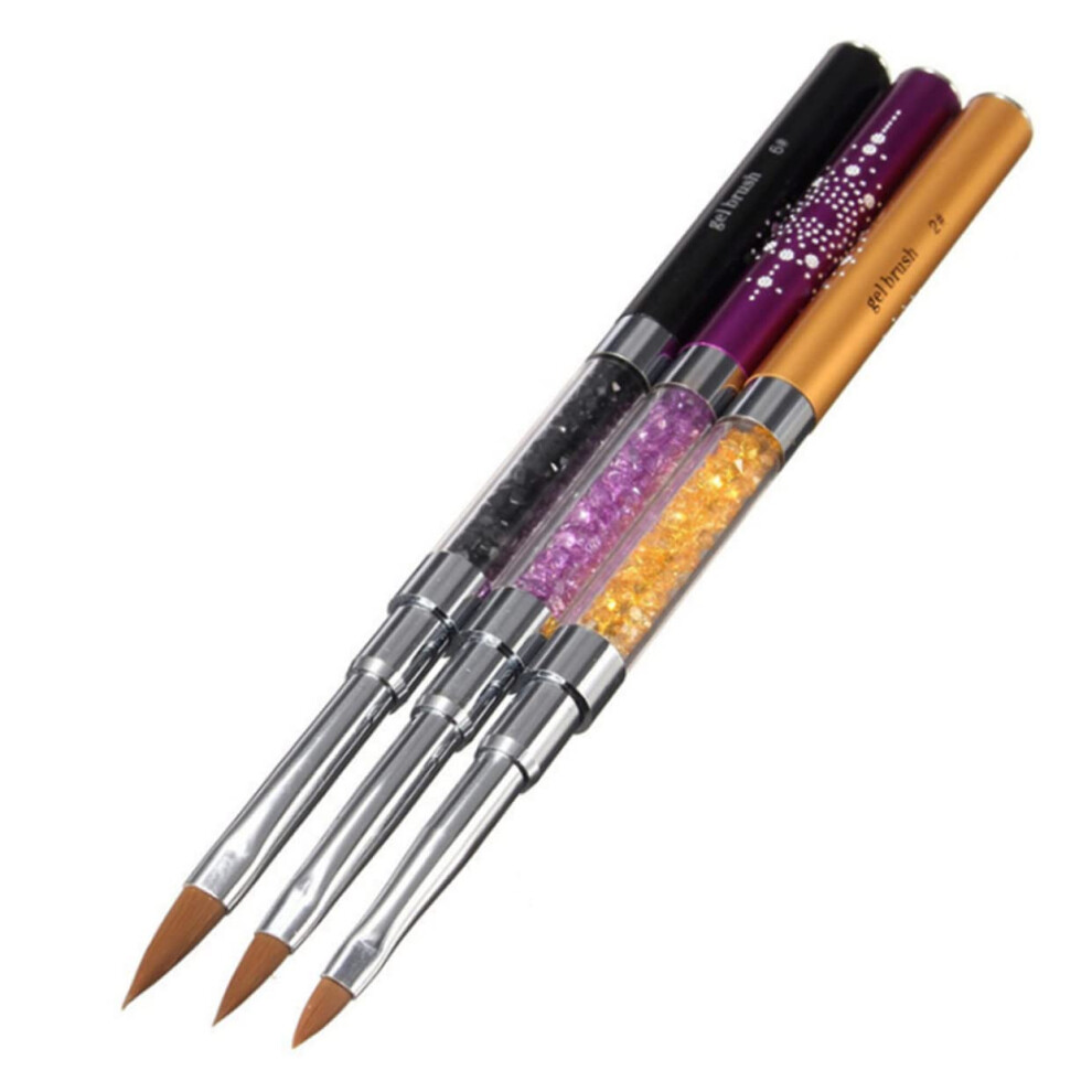 Gel Nail Brush DualEnded Flat Tip for 3D Nail Art Design and Precise Gel Application