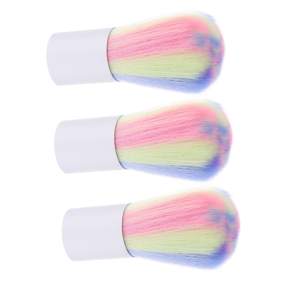 Nail Dust Brush Set 3pcs with Soft NonâAbrasive Bristles, Short Handle Nail Art Cleaning Brush for Manicure Pedicure