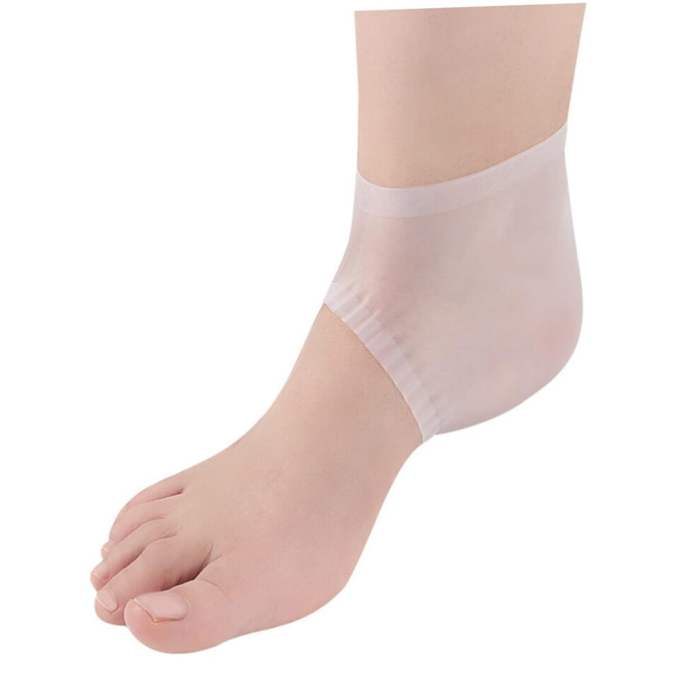 Silicone Heel Protectors Moisturizing Gel Socks for Dry Cracked Heels Cushioned AntiSlip Fit