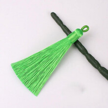 2pcs Green Silk Tassel Earrings Fringe Trim for DIY Jewelry Making Garments and Curtains