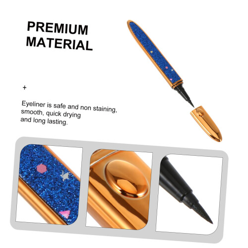 Blue Self Adhesive Eyeliner 2 Pack with Precision Tip, LongLasting Glue  Lash Liner 1