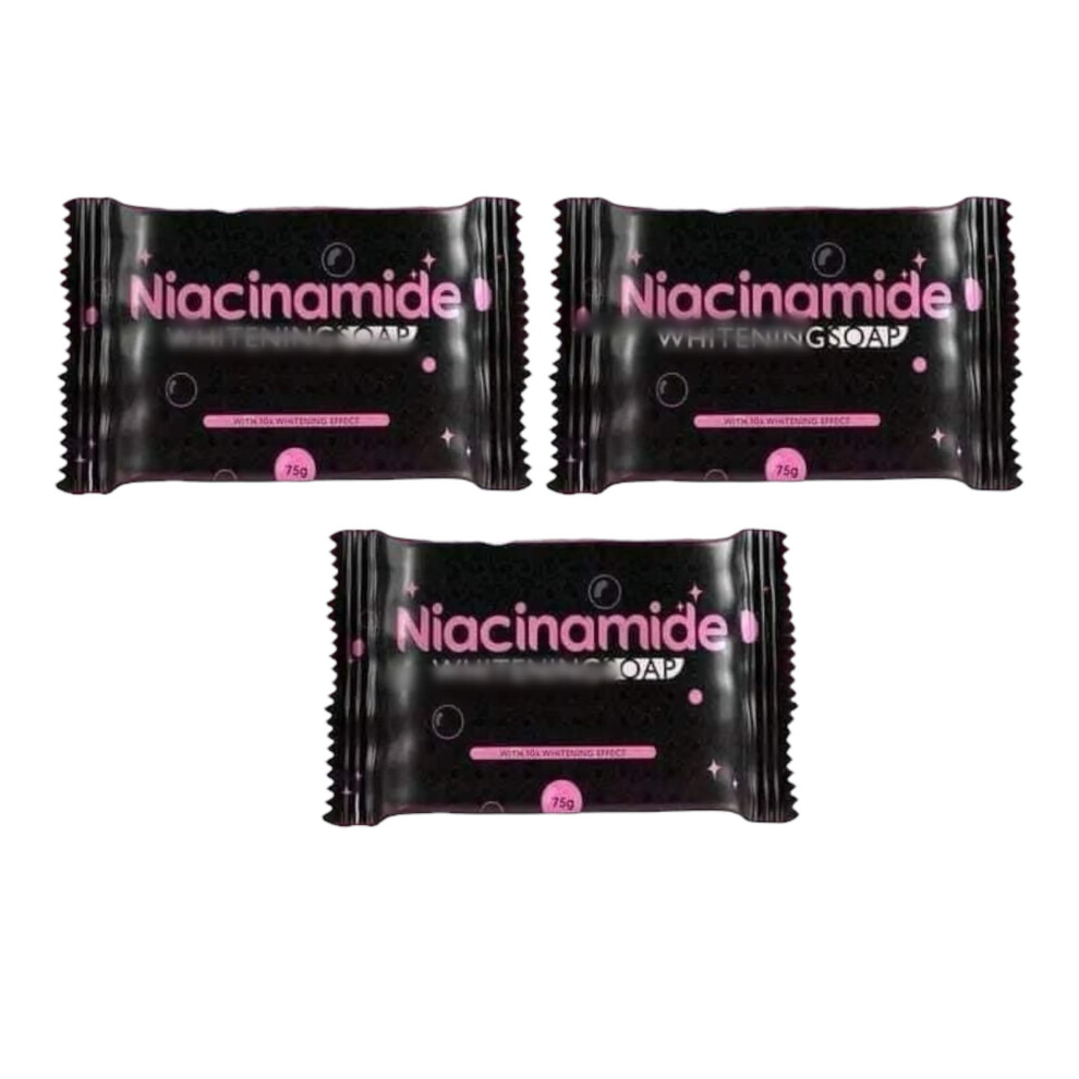 Niacinamide Brightening Soap Bar Pack of 3 75g Each for Gentle Daily Cleansing and Skin Barrier Care