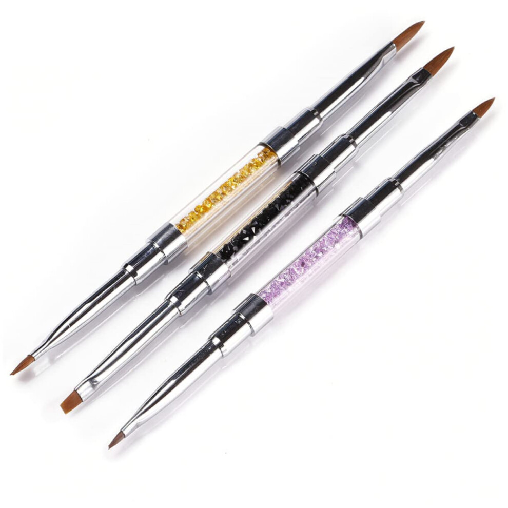 Gel Nail Brush DualEnd Pen for Builder and Extension, Professional Nail Art Brush for Designs