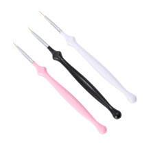 3pcs Professional Nail Art Brush Set with Fine Liner Pens for Precise Lines Beginners Pro