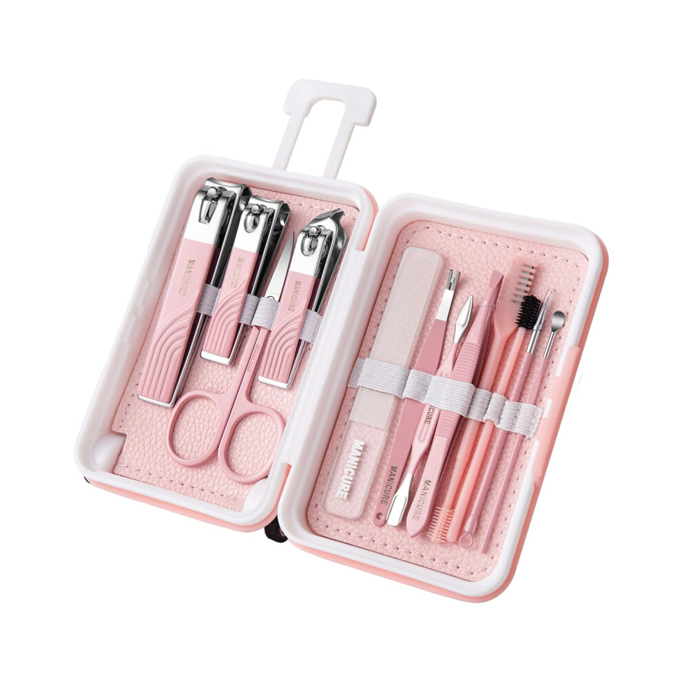 Nail Clipper Set 12in1 Stainless Steel Manicure Pedicure Kit with Compact Travel Case