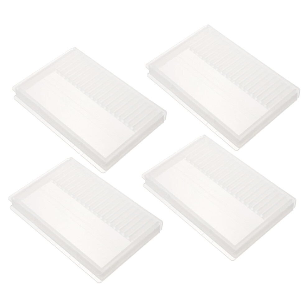 4pcs Transparent Nail Drill Bit Organizer Storage Box for Salon and Home Manicure Tools